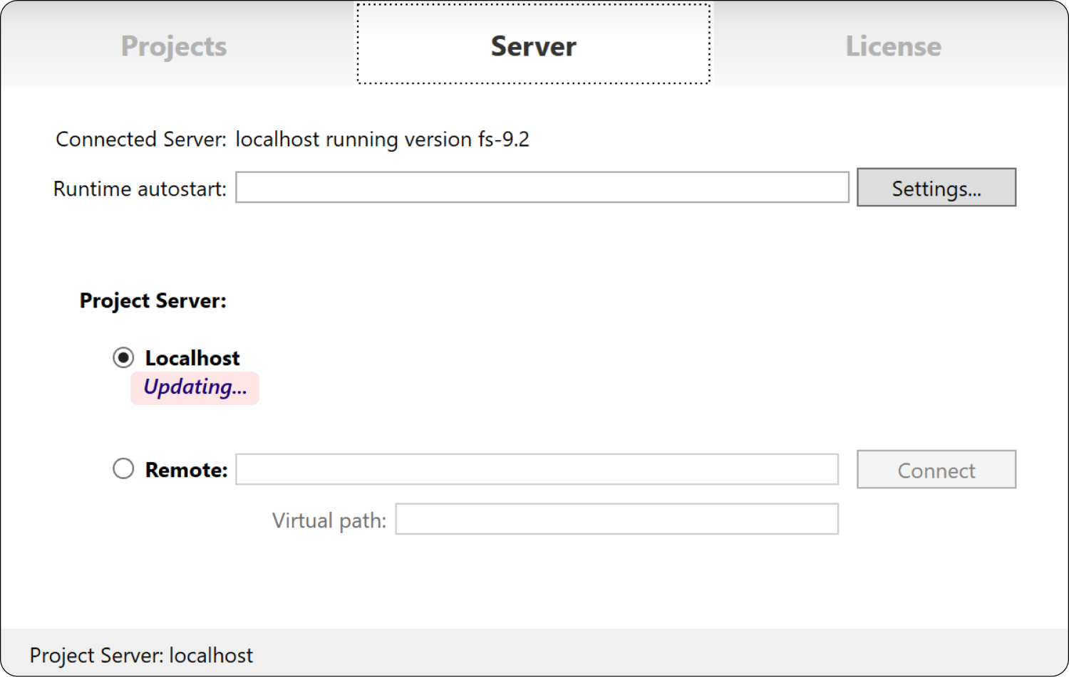 Localhost being updated Localhost being updated